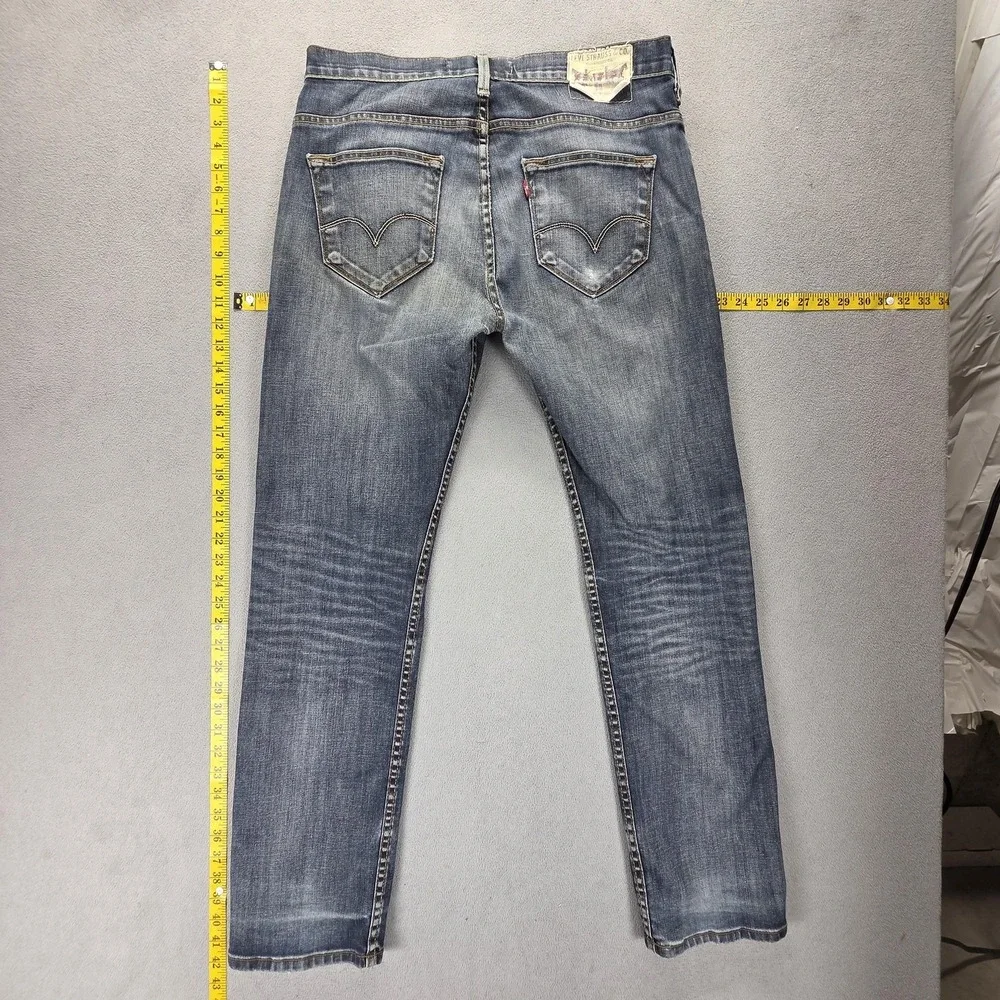 Vintage Levis 504 Jeans Mens 33x32 Blue Straight Engineered Honeycomb Zip Fly
